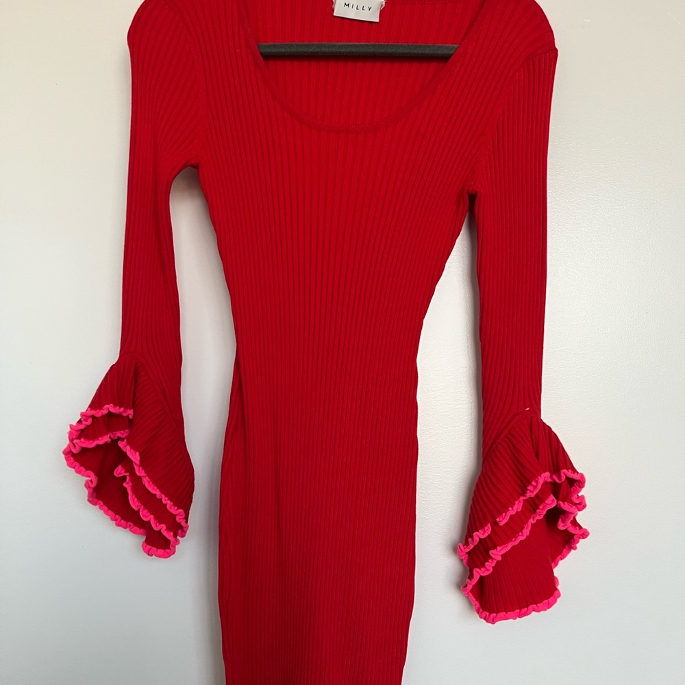 Red Ribbed Dress